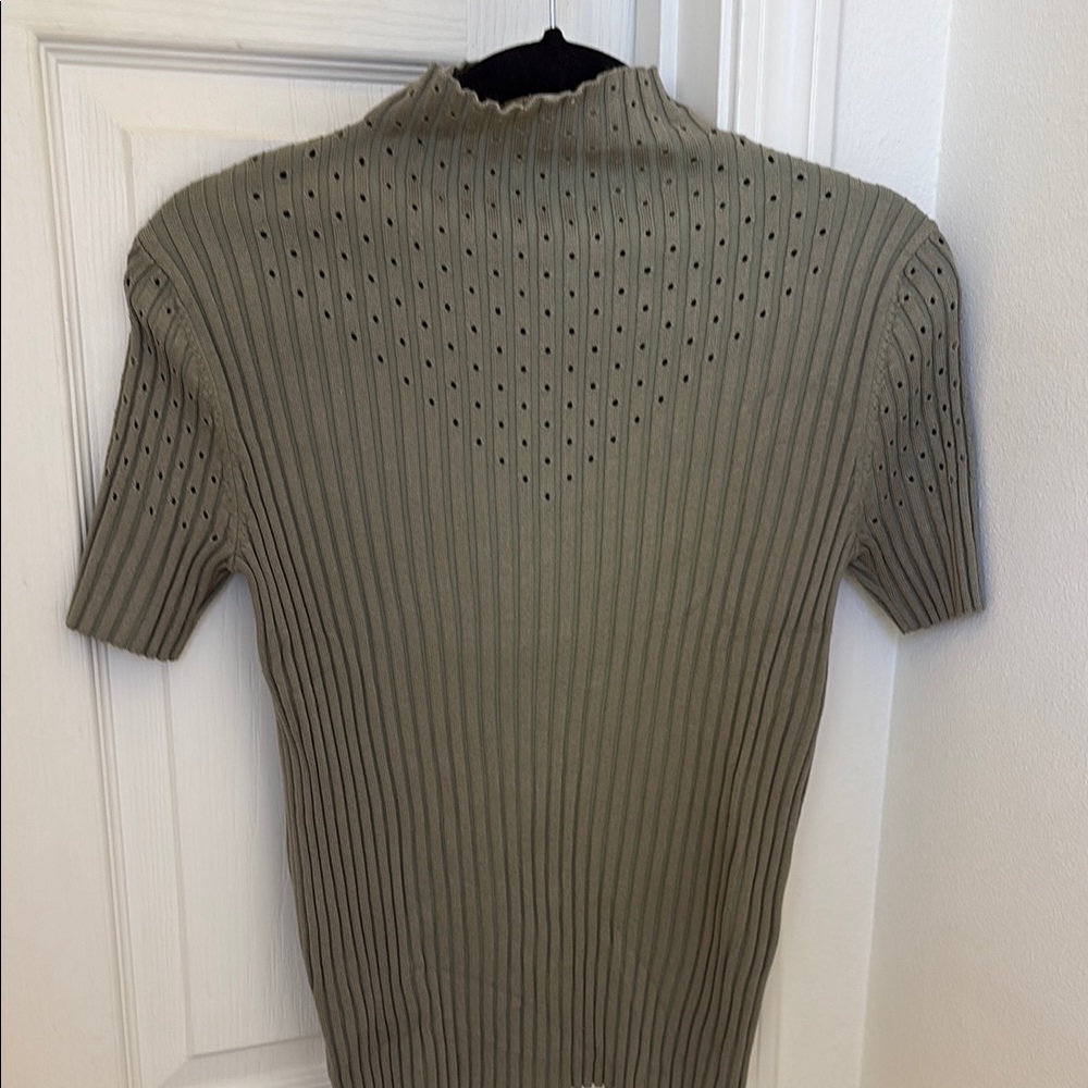 Truth Olive Ribbed Short Sleeve Top